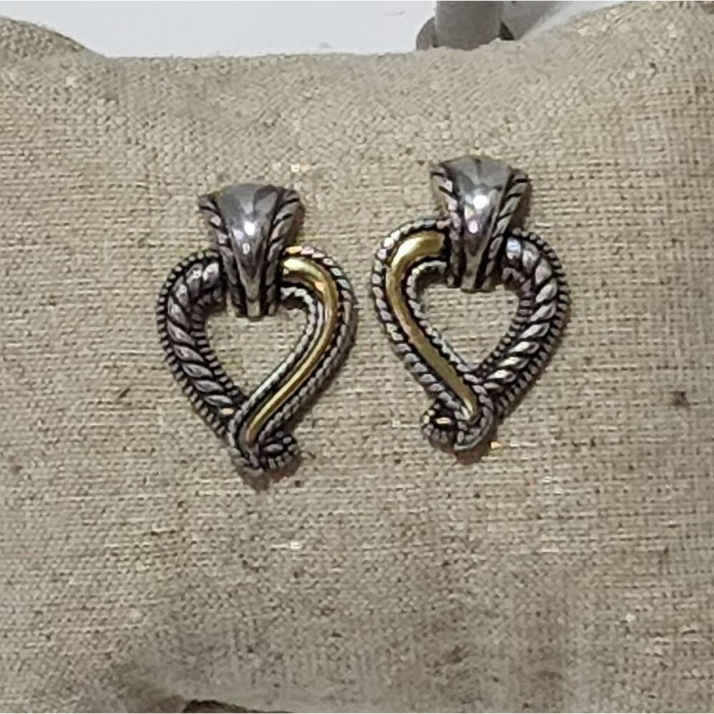 BRIGHTON vintage mixed‎ metals door knocker earrings